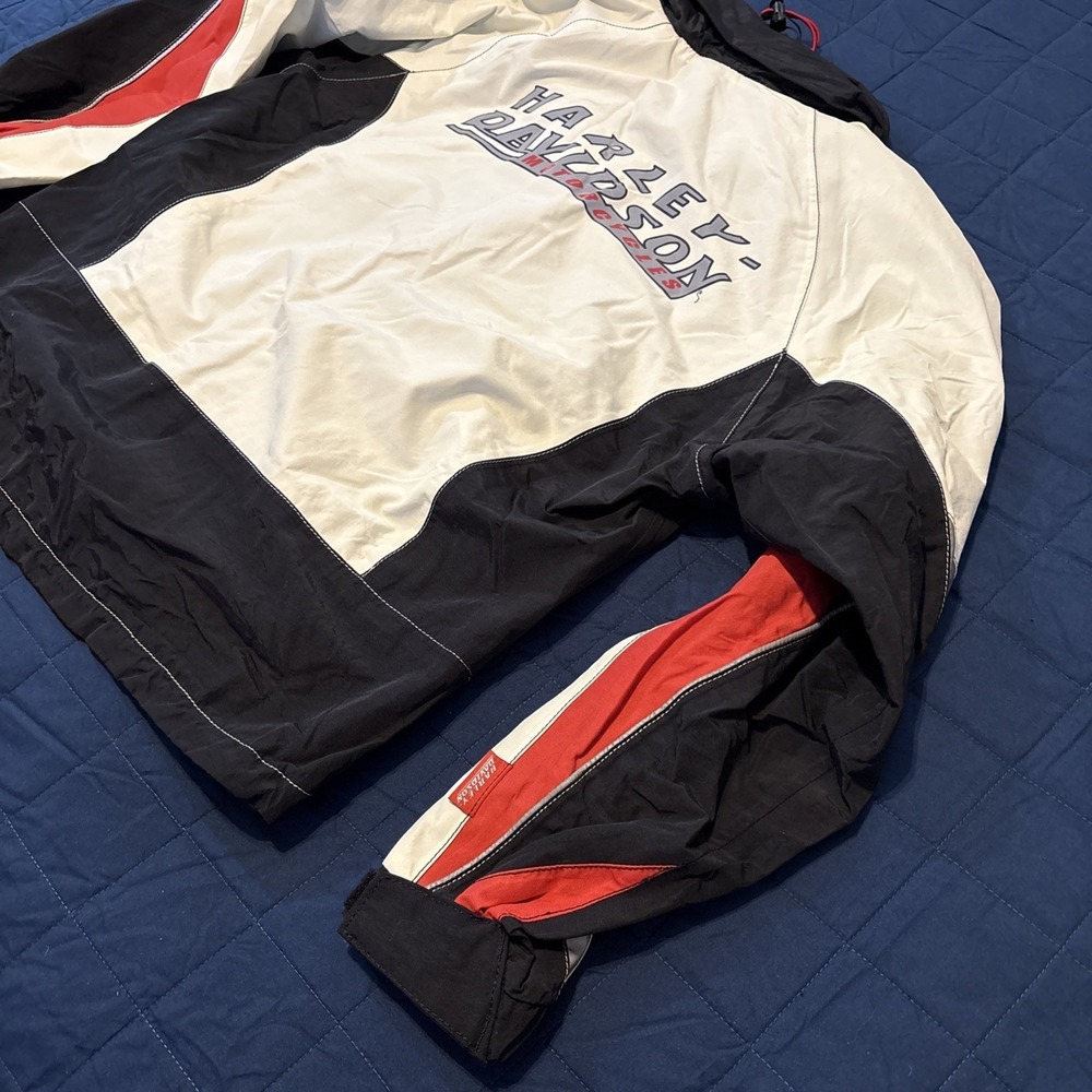 Harley Davidson Nylon Heavy Windbreaker Jacket Womens M Very Good Condition - Picture 13 of 16